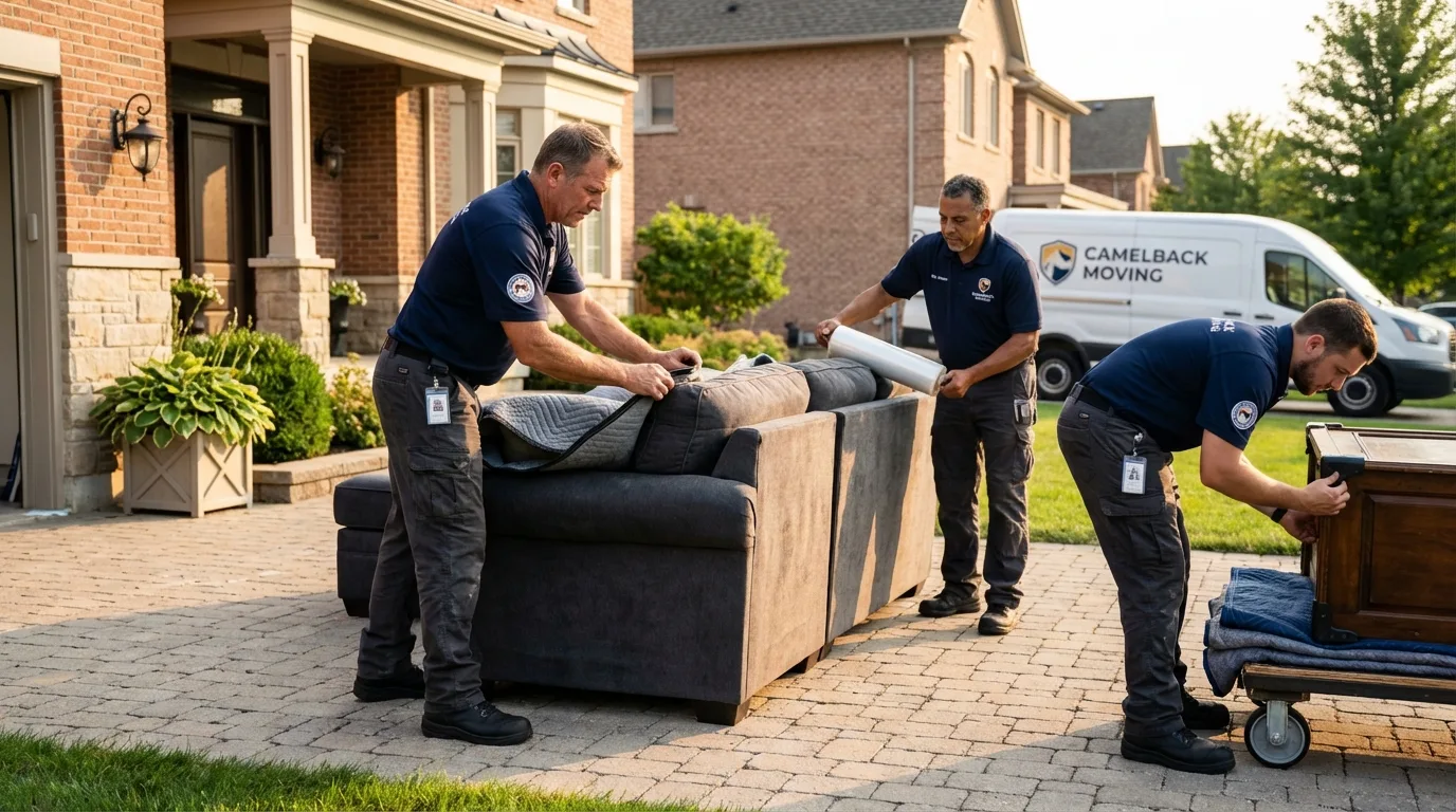 Large estate moving crew wrapping furniture in Fillmore, CA